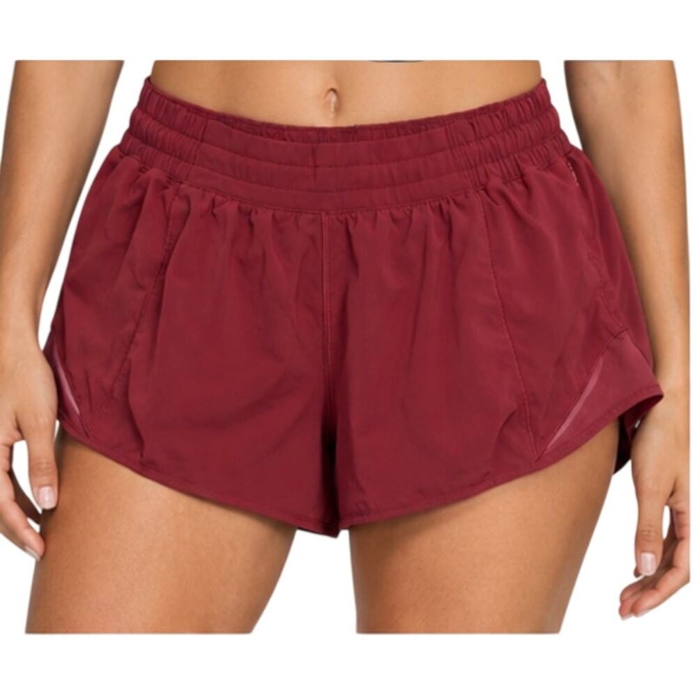 Lululemon Speed Up Running Shorts, Burgundy Lined, Women's Size Large